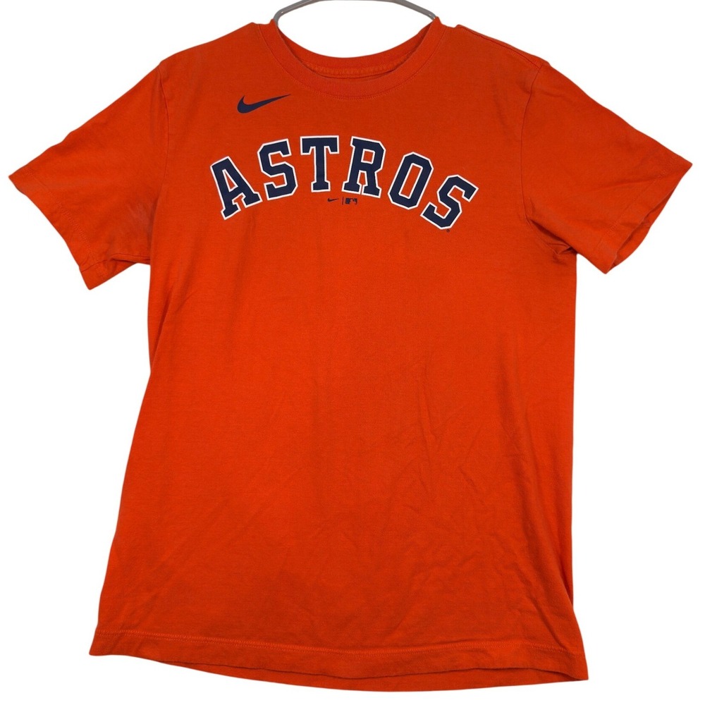 Nike Houston Astros T-Shirt Small‎ Mens Alex Bregman #2 MLB Player Tee Orange